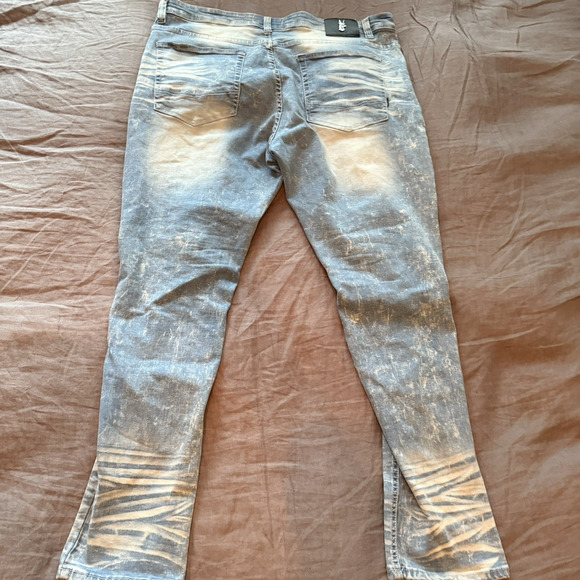 Makobi Jeans Moto Biker Slim Fit Distressed Denim Naxos 42x32 Hip Hop Streetwear - Picture 13 of 15